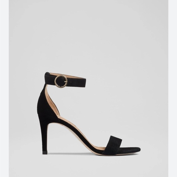 LK Bennett Black Suede Ivy Single Strap Sandals - Picture 8 of 9